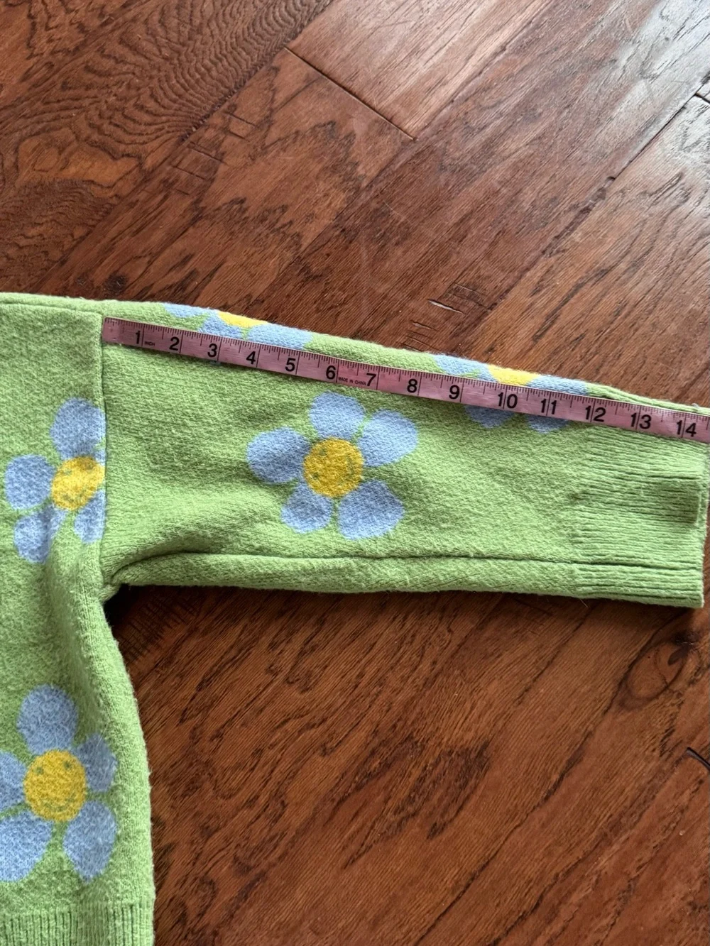 Green Daisy Button Cardigan Sweater